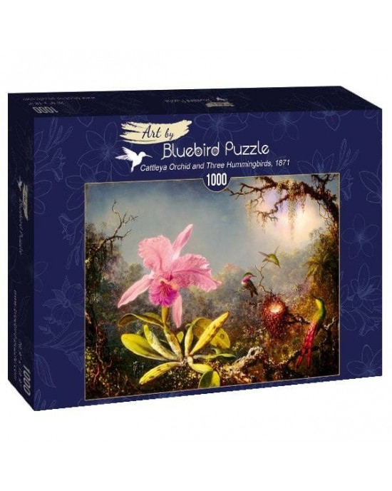 1000 κομμάτια CATTLEYA ORCHID AND THREE HUMMINGBIRDS, 1871