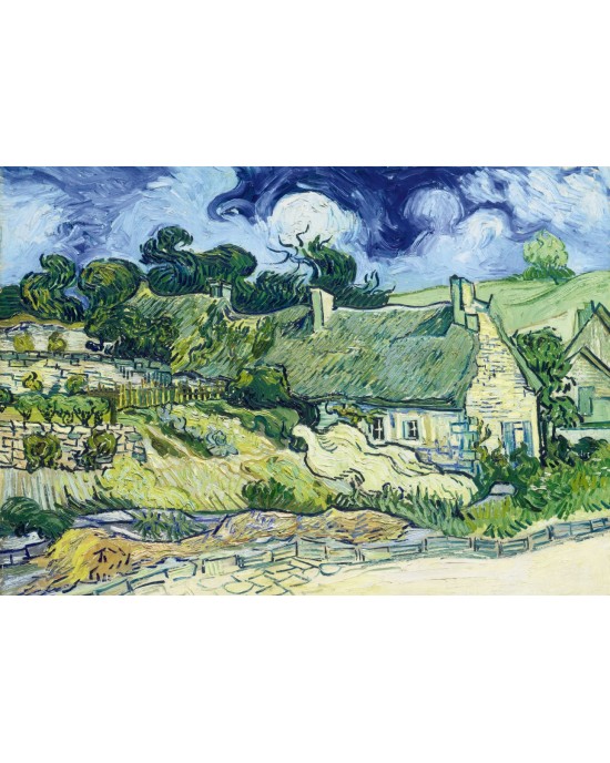 1000 κομμάτια THATCHED COTTAGES AT CORDEVILLE, 1890