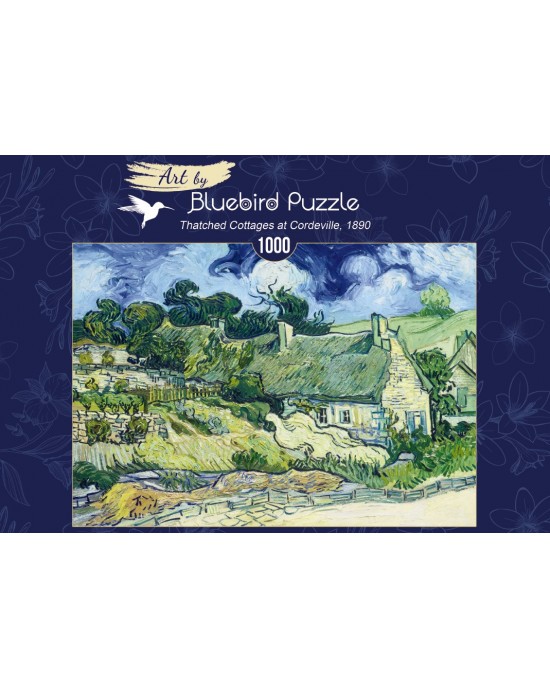 1000 κομμάτια THATCHED COTTAGES AT CORDEVILLE, 1890