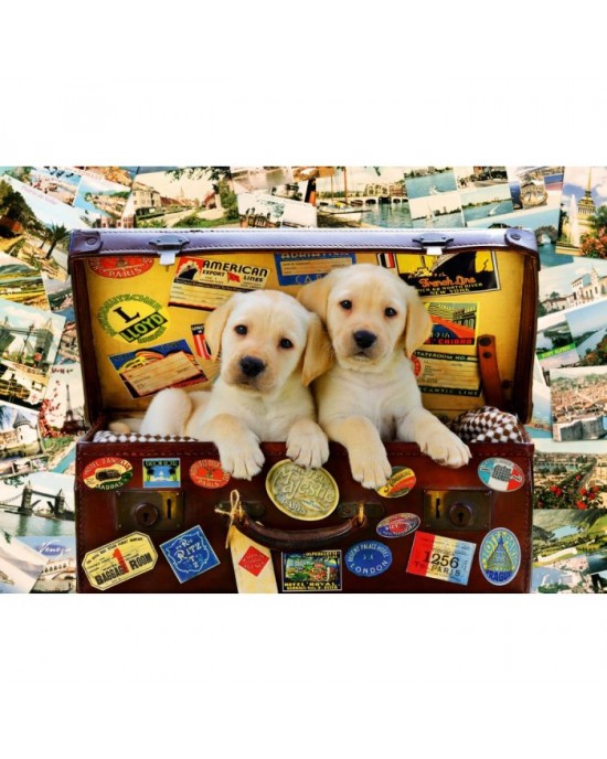 1000 κομμάτια TWO TRAVEL PUPPIES