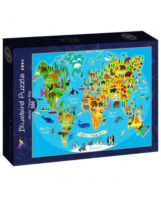 300 κομμάτια WORLD TRAVEL MAP