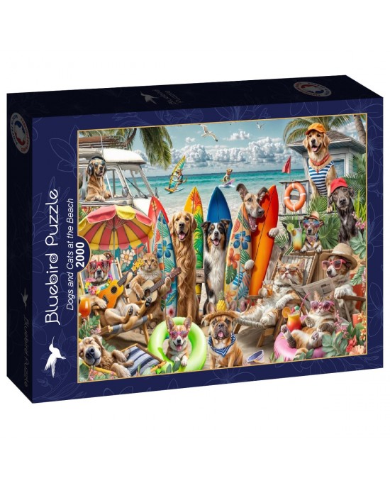 2000 κομμάτια DOGS AND CATS AT THE BEACH