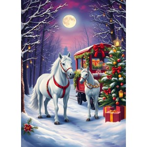 300 κομμάτια HORSES AT CHRISTMAS