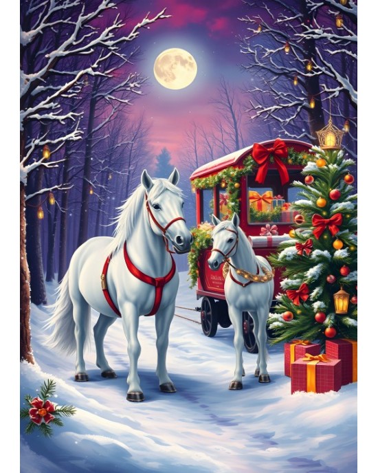 300 κομμάτια HORSES AT CHRISTMAS