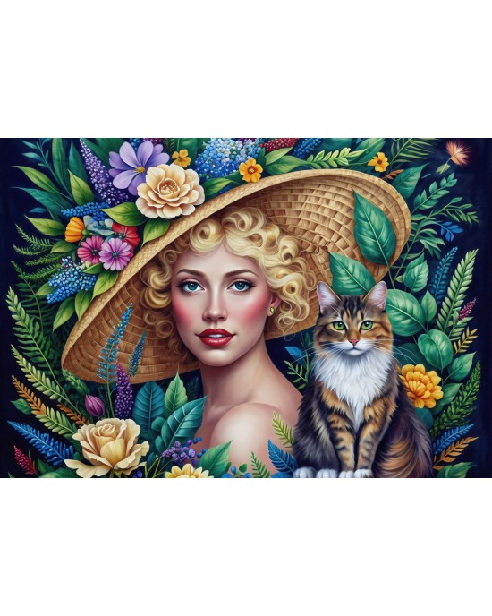 1000 κομμάτια THE WOMAN AND THE CAT
