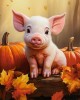 60 κομμάτια CUTE FALL PIGLET