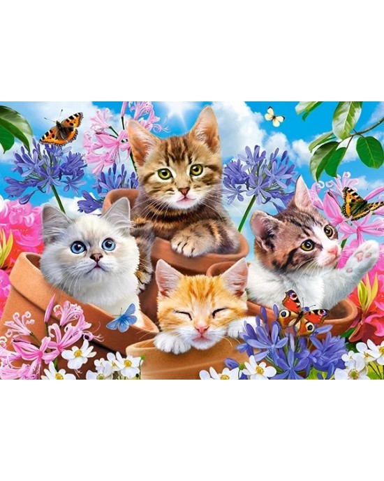 70 κομμάτια KITTENS WITH FLOWERS