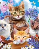 70 κομμάτια KITTENS WITH FLOWERS