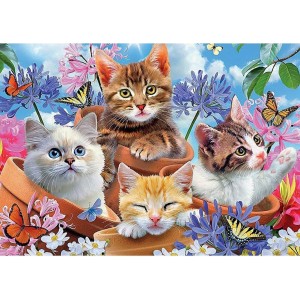 120 κομμάτια KITTENS WITH FLOWERS