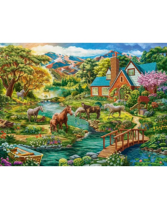 2000 κομμάτια IDYLLIC HOUSE WITH HORSES
