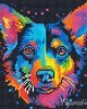 Διαμάντια Neon Dog Abstract Pop Art 25x25cm
