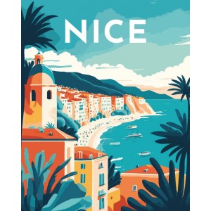 Ζωγραφική με αριθμούς Travel Poster Nice 40x50cm