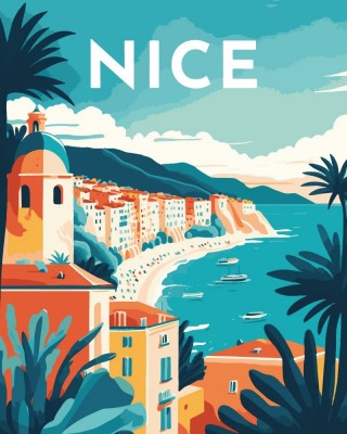 Ζωγραφική με αριθμούς Travel Poster Nice 40x50cm