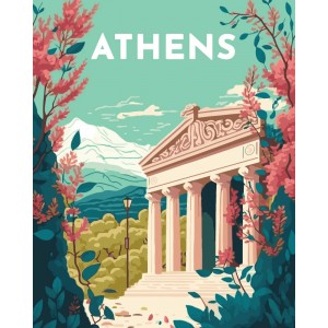 Ζωγραφική με αριθμούς Travel Poster Athens 40x50cm