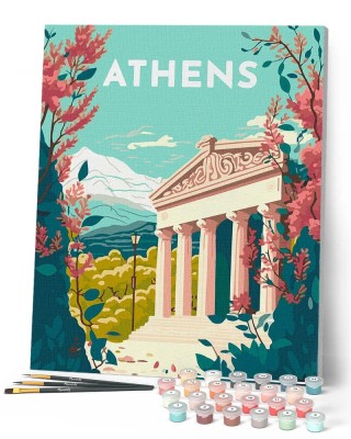 Ζωγραφική με αριθμούς Travel Poster Athens 40x50cm