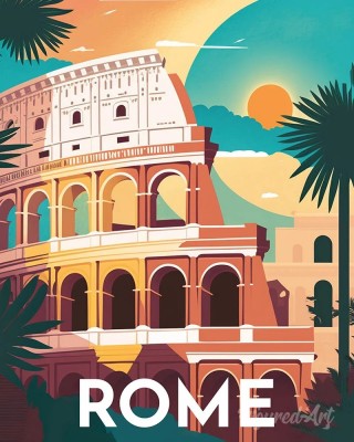 Ζωγραφική με αριθμούς Travel Poster Rome 40x50cm