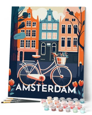 Ζωγραφική με αριθμούς Vintage Amsterdam Poster 40x50cm