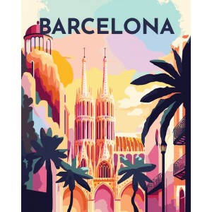 Ζωγραφική με αριθμούς Travel Poster Barcelona 40x50cm
