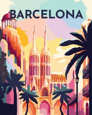 Ζωγραφική με αριθμούς Travel Poster Barcelona 40x50cm