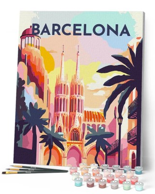 Ζωγραφική με αριθμούς Travel Poster Barcelona 40x50cm