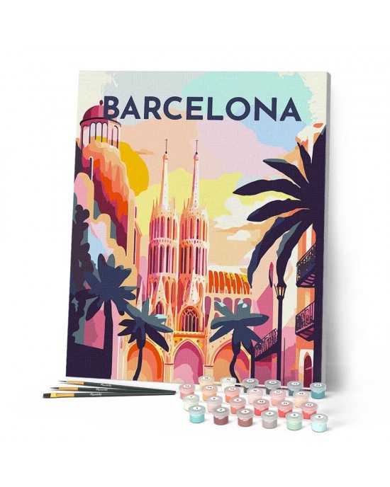 Ζωγραφική με αριθμούς Travel Poster Barcelona 40x50cm