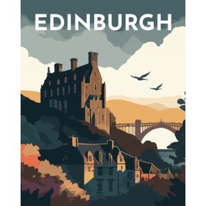 Ζωγραφική με αριθμούς Travel Poster Edinburgh 40x50cm