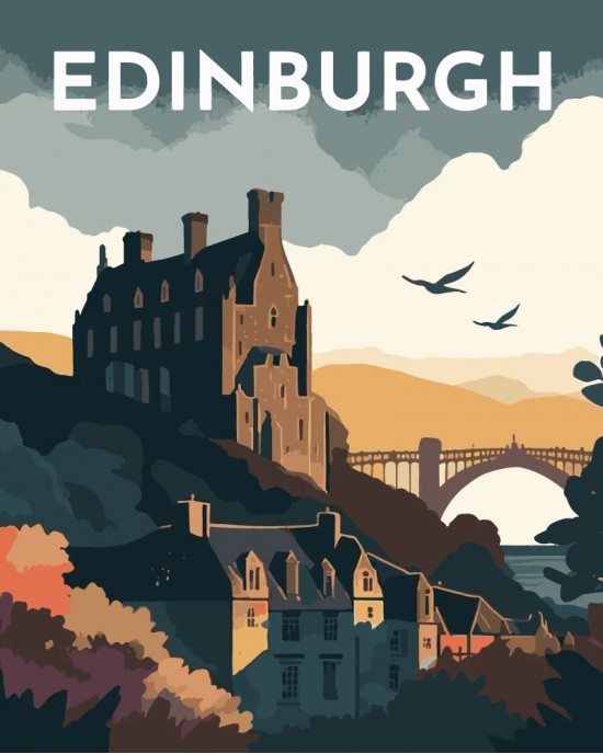 Ζωγραφική με αριθμούς Travel Poster Edinburgh 40x50cm