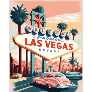 Ζωγραφική με αριθμούς Travel Poster Las Vegas 40x50cm