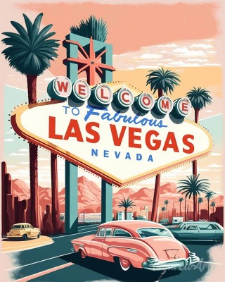 Ζωγραφική με αριθμούς Travel Poster Las Vegas 40x50cm