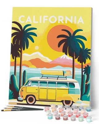Ζωγραφική με αριθμούς Travel Poster California 40x50cm