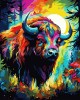 Ζωγραφική με αριθμούς Colourful Abstract Bison 40x50cm