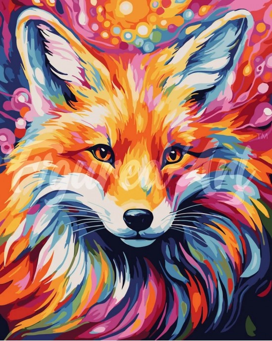 Ζωγραφική με αριθμούς Colourful Abstract Fox 40x50cm