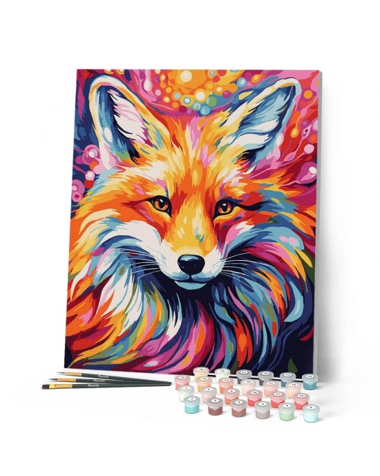 Ζωγραφική με αριθμούς Colourful Abstract Fox 40x50cm