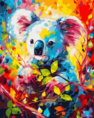 Ζωγραφική με αριθμούς Colourful Abstract Koala 40x50cm