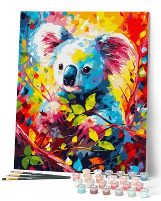 Ζωγραφική με αριθμούς Colourful Abstract Koala 40x50cm