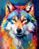 Διαμάντια Colourful Abstract Wolf 40x50cm