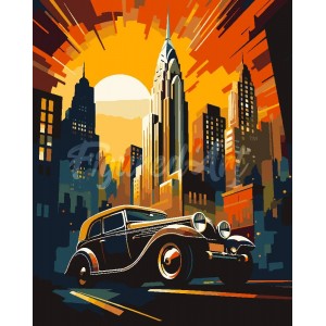 Ζωγραφική με αριθμούς Art Deco Car in New York 40x50cm