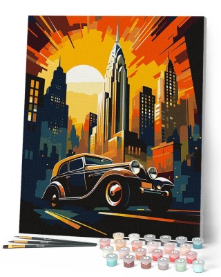 Ζωγραφική με αριθμούς Art Deco Car in New York 40x50cm