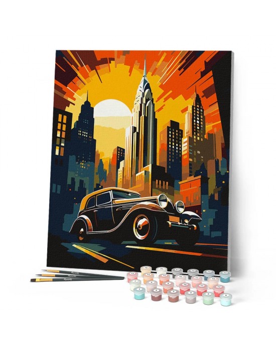 Ζωγραφική με αριθμούς Art Deco Car in New York 40x50cm