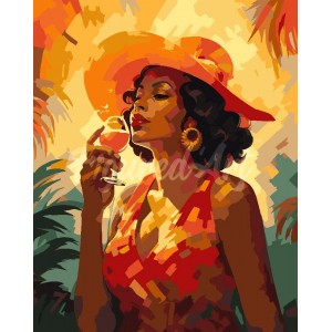 Ζωγραφική με αριθμούς Art Deco Woman with a Glass 40x50cm
