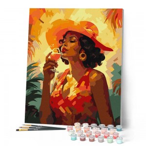 Ζωγραφική με αριθμούς Art Deco Woman with a Glass 40x50cm