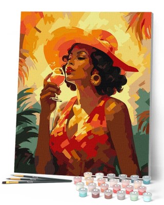 Ζωγραφική με αριθμούς Art Deco Woman with a Glass 40x50cm