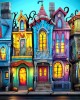 Ζωγραφική με αριθμούς Colorful Gothic Houses 40x50cm