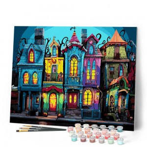 Ζωγραφική με αριθμούς Colorful Gothic Houses 40x50cm