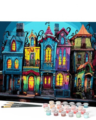 Ζωγραφική με αριθμούς Colorful Gothic Houses 40x50cm
