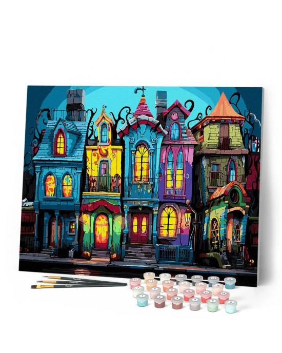 Ζωγραφική με αριθμούς Colorful Gothic Houses 40x50cm
