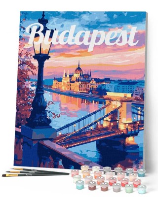 Ζωγραφική με αριθμούς Travel Poster Budapest at Dusk 40x50cm