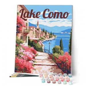 Ζωγραφική με αριθμούς Travel Poster Lake Como in Bloom 40x50cm