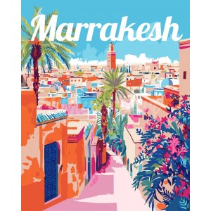Ζωγραφική με αριθμούς Travel Poster Marrakesh Morocco 40x50cm