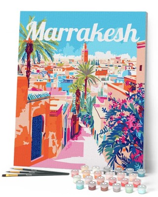 Ζωγραφική με αριθμούς Travel Poster Marrakesh Morocco 40x50cm